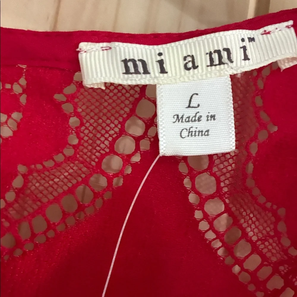 Francesca’s Miami NWT Elegant Red Lace Maxi Dress - Picture 7 of 12